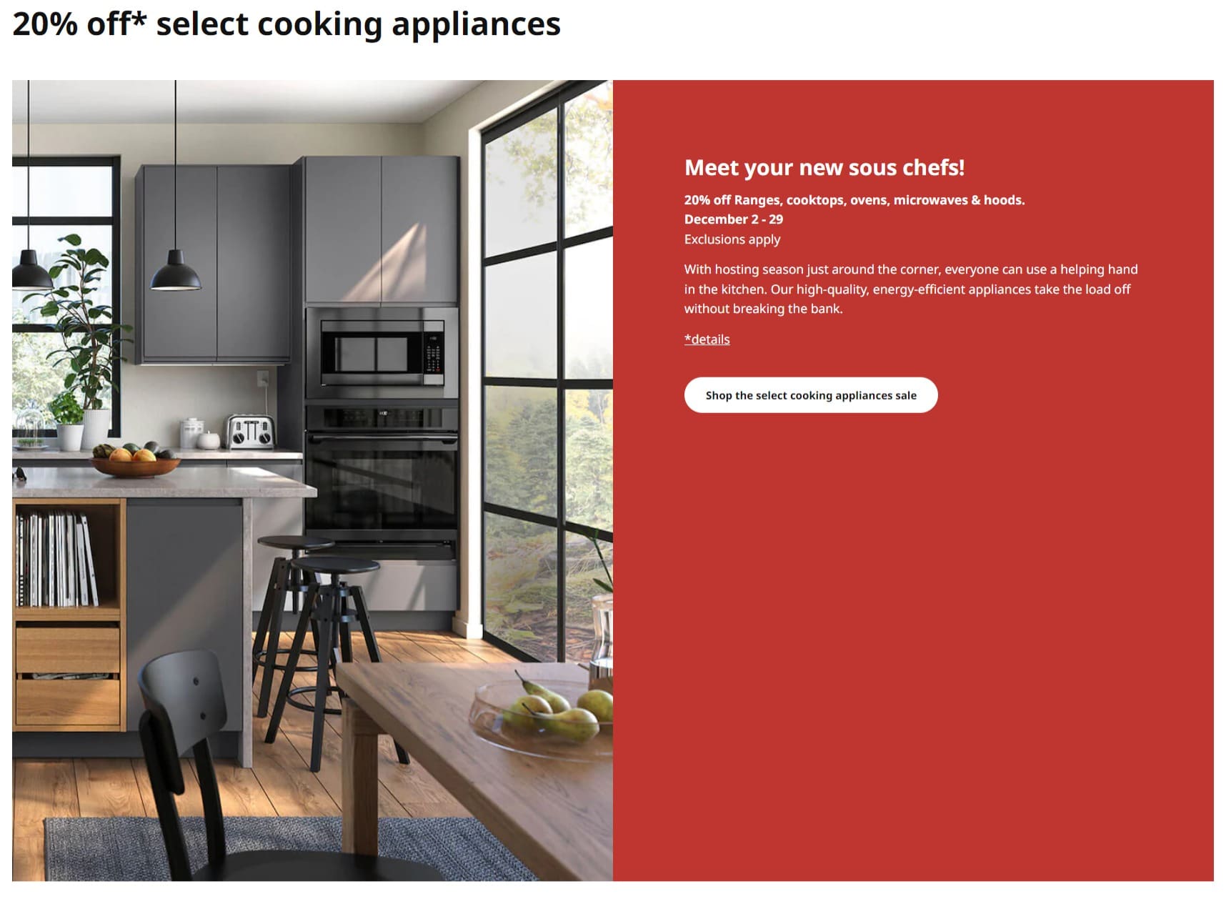 IKEA Flyer Deals December 2 – December 29, 2021. 20% OFF Cooking Appliances